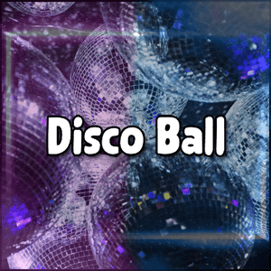 Disco ball with a vibrant background.