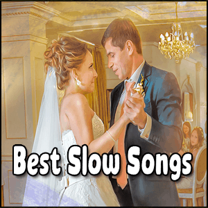 A couple dancing to slow songs at their wedding.