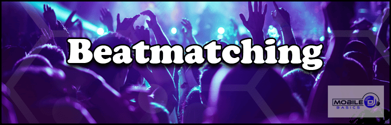 A beatmatching graphic with a purple background.