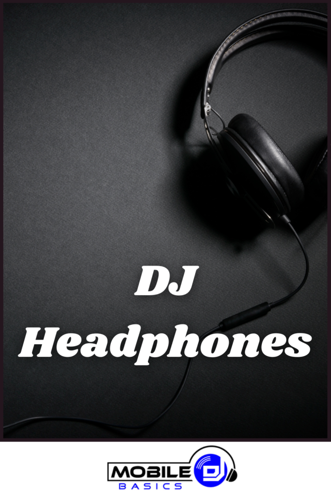 DJ headphones on a black background.
