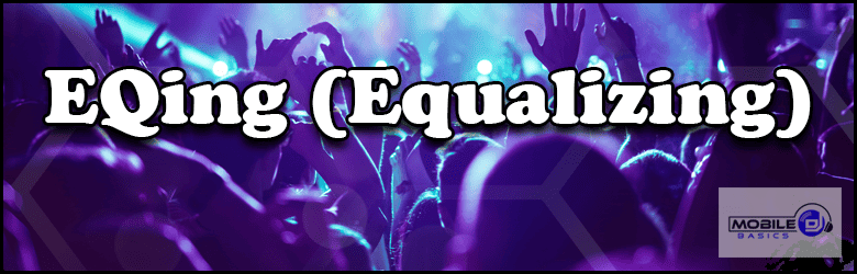 a purple and blue background with the words eqing equalizing.