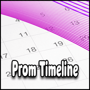 A promotional calendar featuring a timeline of prom events.