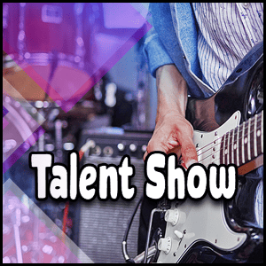 a man showcasing his electric guitar skills at a Talent Show.