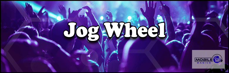 a purple and blue background with the words jog wheel.