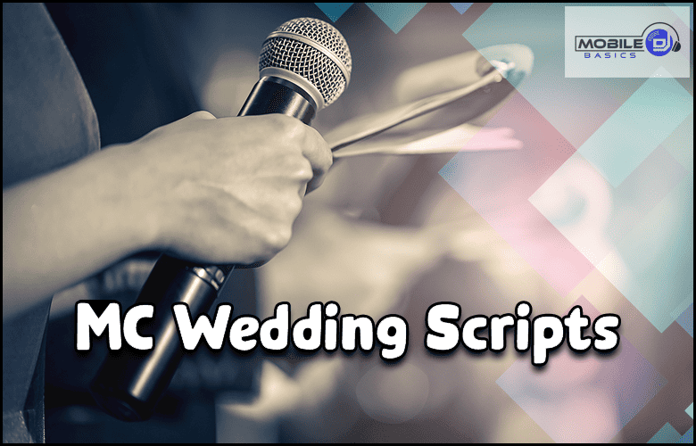 Master of Ceremony wedding scripts with a woman holding a microphone.
